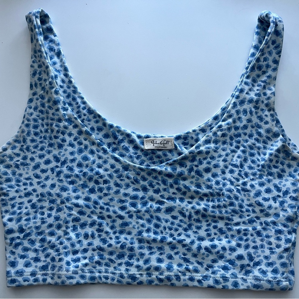 Floral blue crop top
